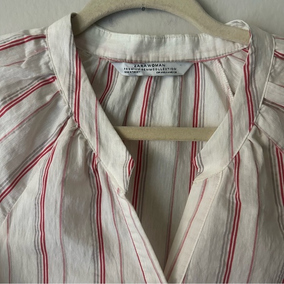 Zara premium denim collection drop waist striped dress size Small - Picture 4 of 10